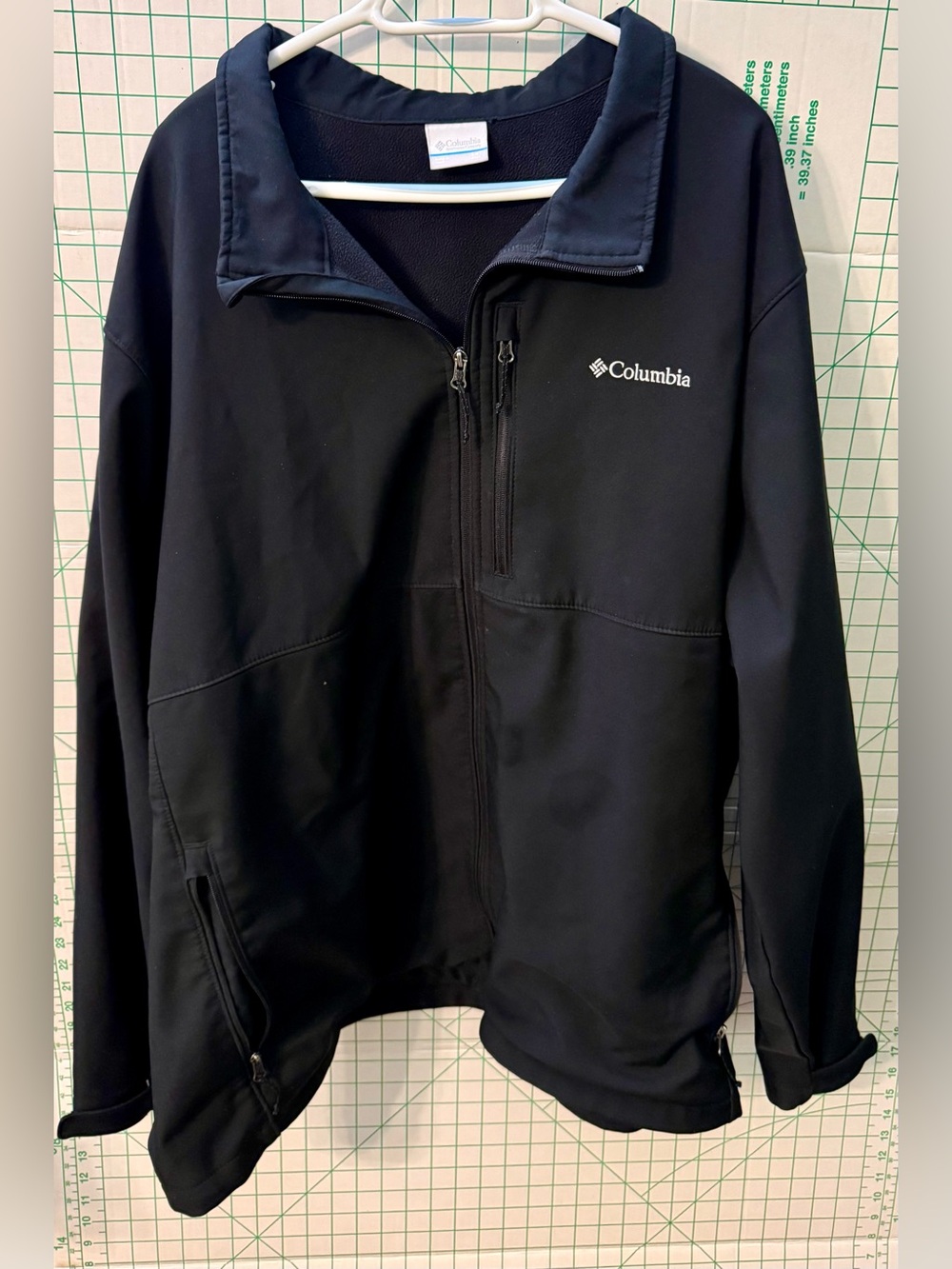 Columbia Men's Black Ascender Softshell Jacket 5XT Tall Fleece Lined Full Zip